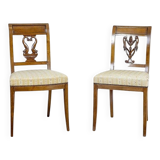 Set of 2 Ash Chairs in White Upholstery, 1950s