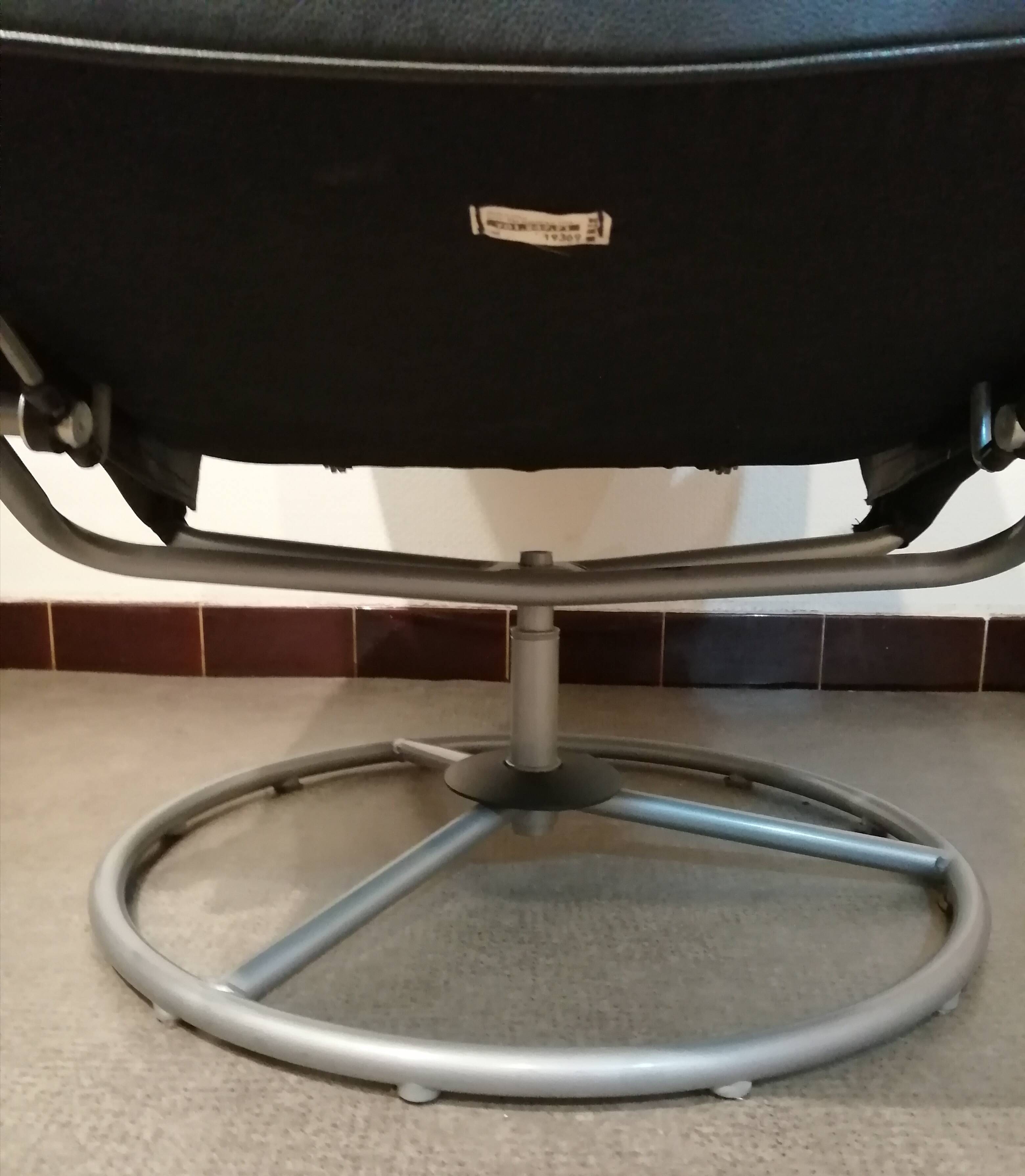 Designer armchair in vintage leather model Malung Ikea 1999