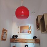 1 set of 2 opaline ball pendants from the 70s