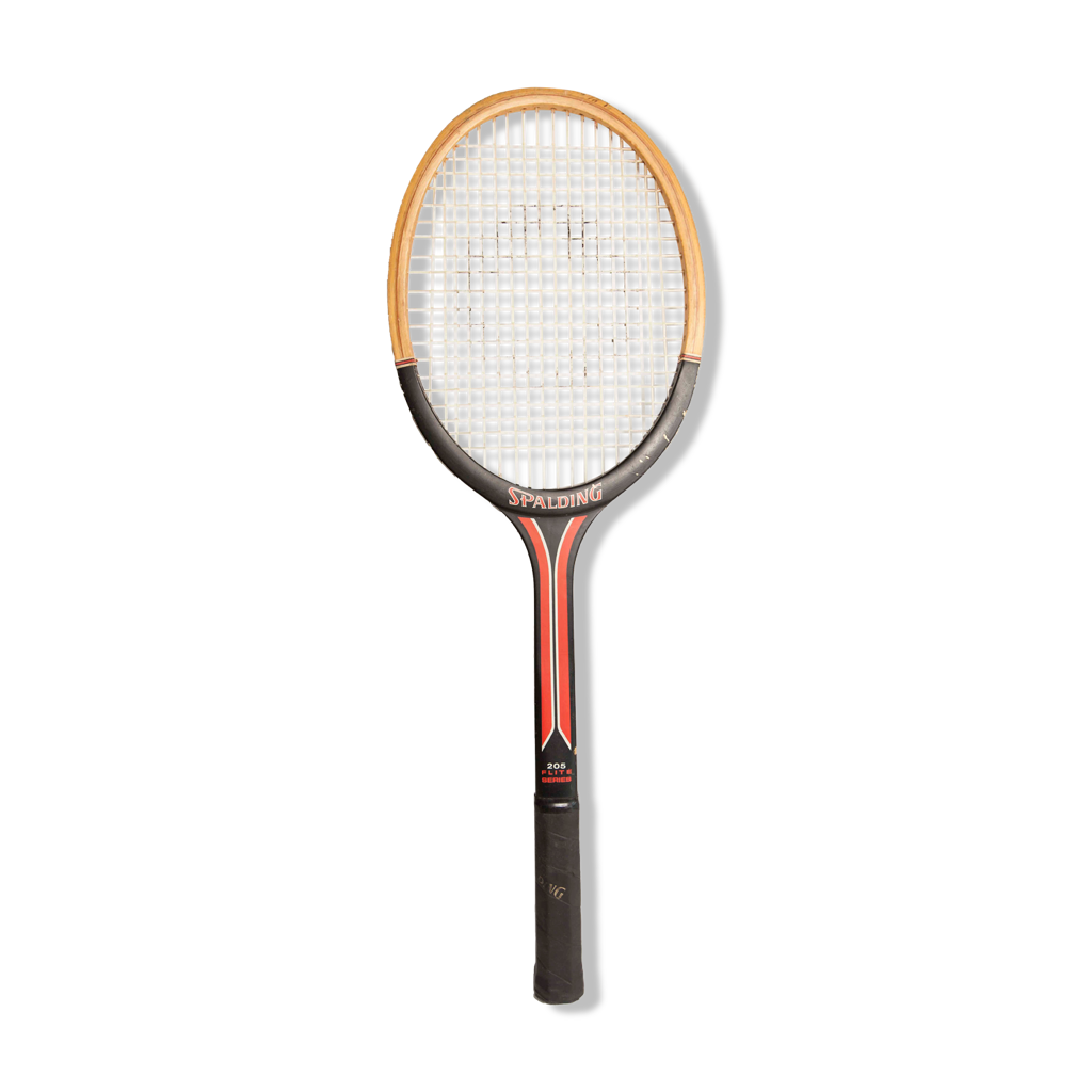 Tennis racket 1970 Spalding black and red wood | Selency