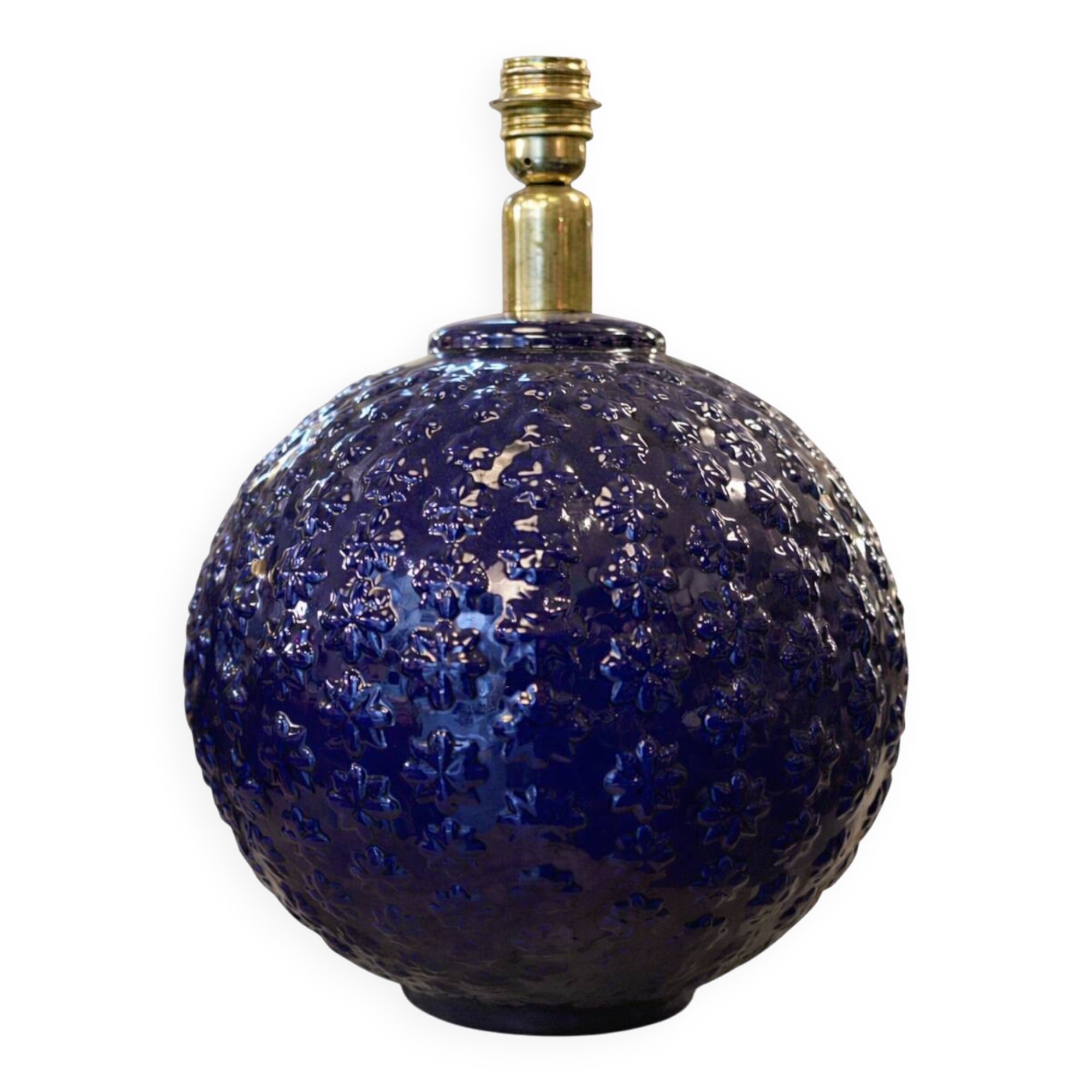 Blue glazed ceramic lamp base