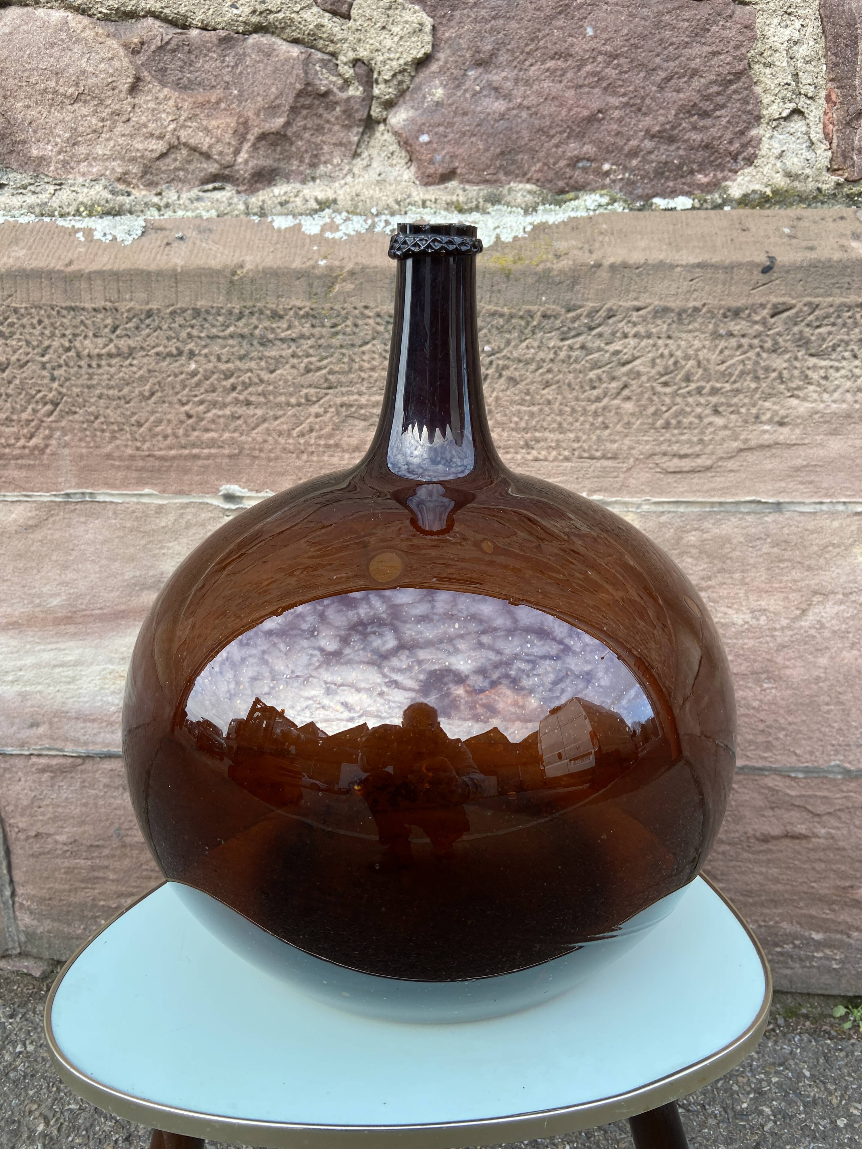 Demijohn brown lady amber jeanne 19th