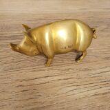 Ancien cochon en laiton / cuivre, des années 1950.