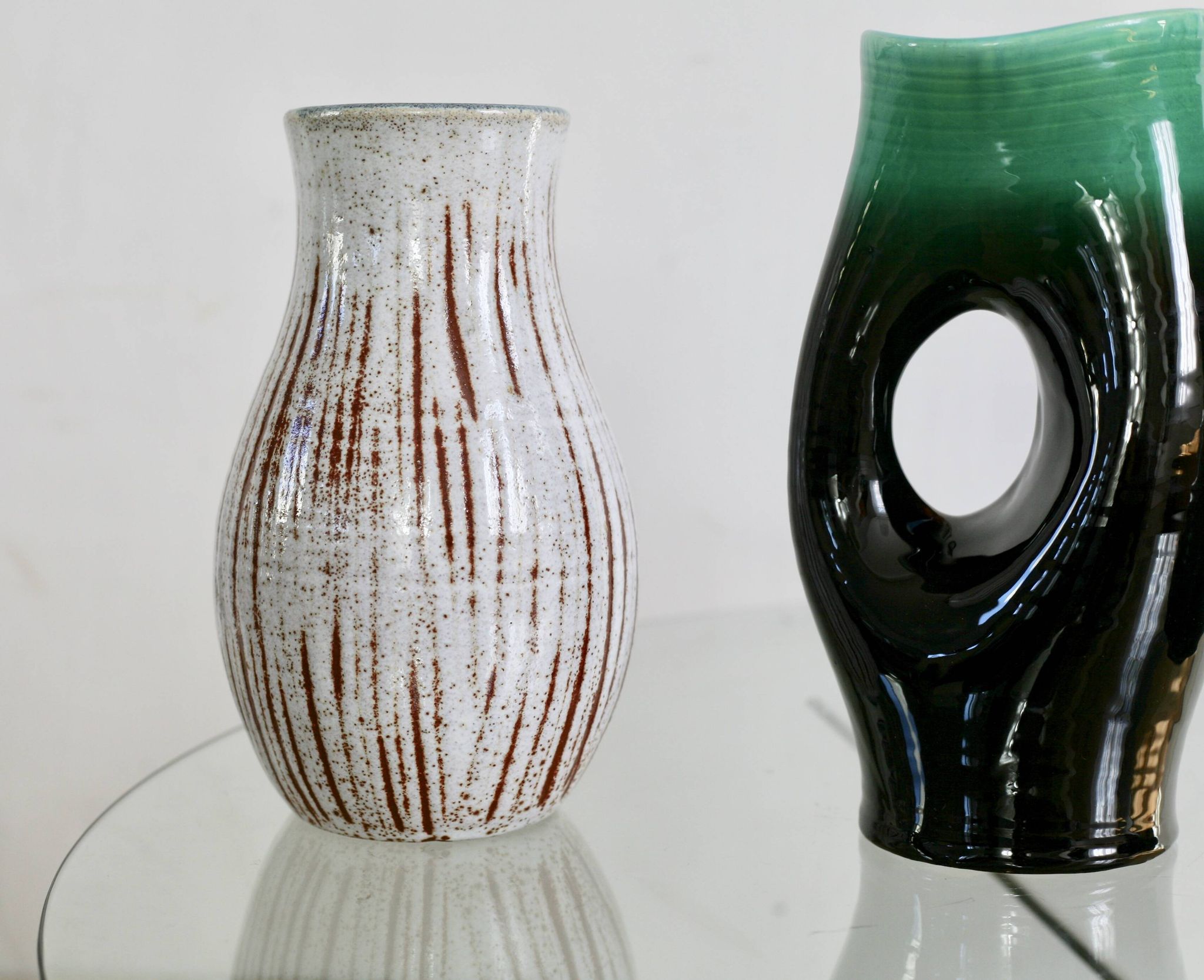 Set of 4 Accolay vases, signed ceramics, France, 1960s