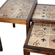 Danish nesting tables in rosewood and ceramic by Willy Ryomgard, Mo.