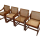 Vintage set of 4 dining chairs webbing beech wood design