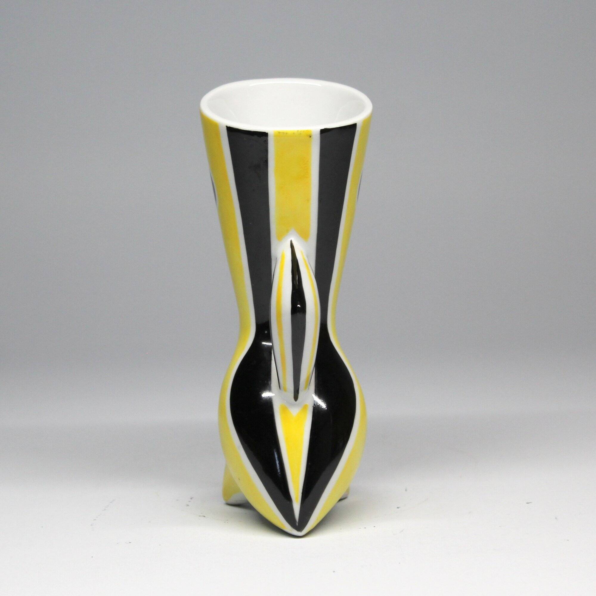 Vintage Vase • B&W “Wasp” Series • János Török • Zsolnay • 1950
