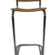 Vintage bar stool 80's Design Cesca style chrome and webbing