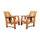 Pair of constructivist armchairs amsterdam school circa 1920