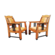 Paire fauteuils constructivistes ecole d'amsterdam vers 1920