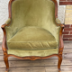 Fauteuil Bergère vert Louis XV