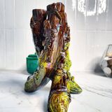 Flower vase in slip
