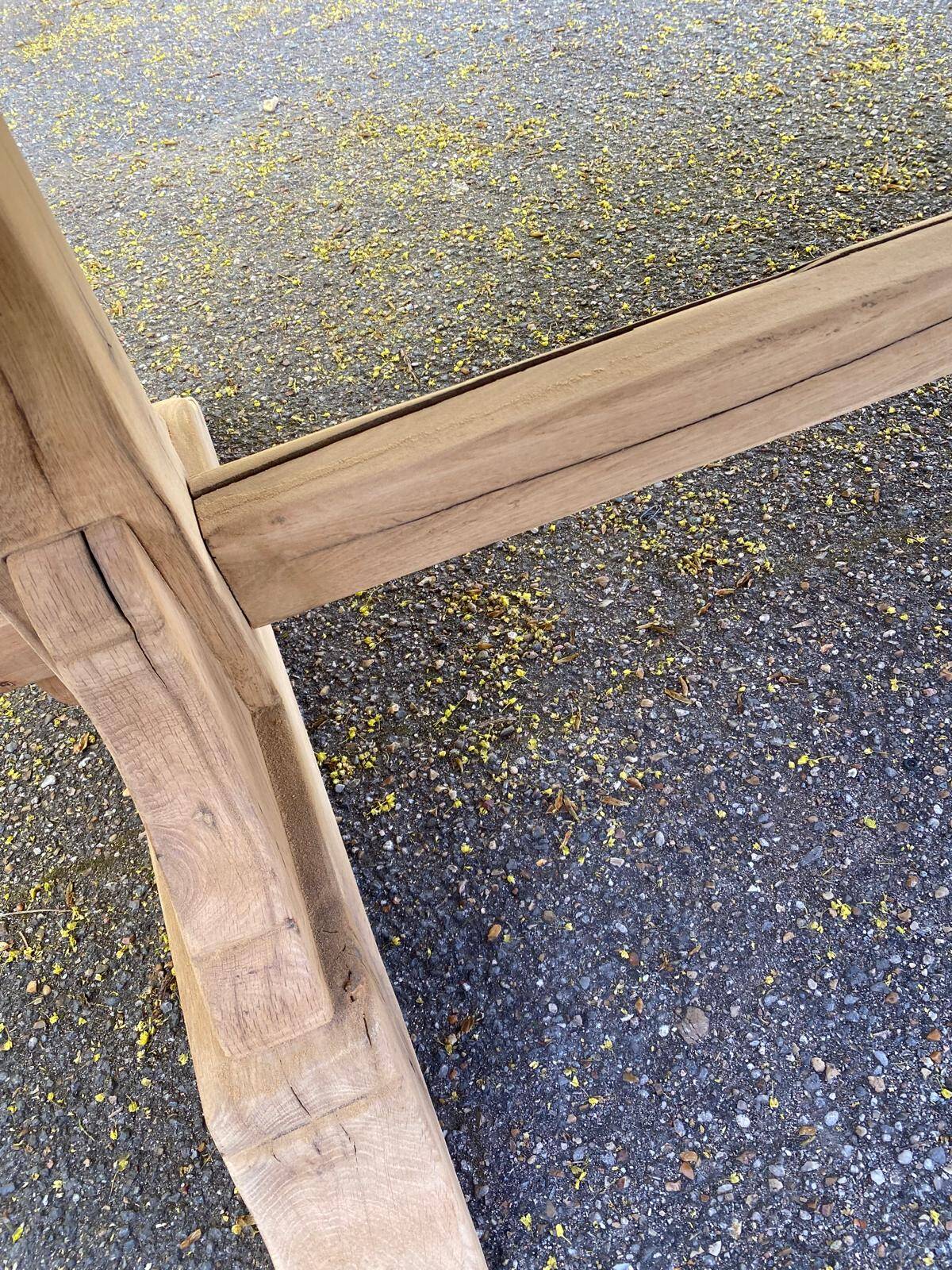 Table à manger de monastère rénovée en chêne massif du 18ème 200cm