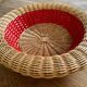 Rattan basket with red trim