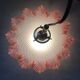 White & pink glass suspension scalloped early twentieth century