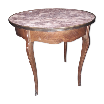 Table basse style Louis XV dessus marbre