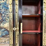 Large Sideboard Or Low Bookcase In Boulle Marquetry, Blackened Wood, Napoleon III Period