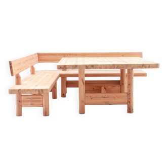 Rainer Daumiller. Set of a table and two benches. 1980s.