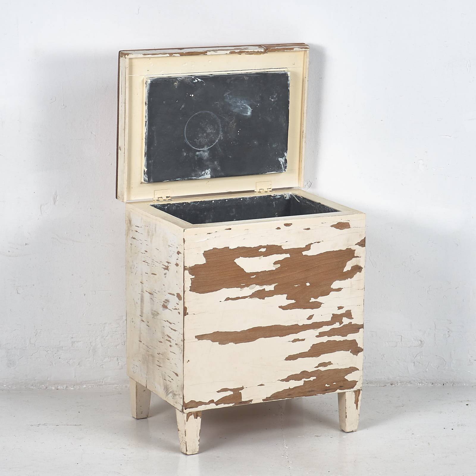 Antique solid wood refrigerator (France, circa 1920)