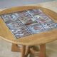 Guéridon/coffee table in oak by Guillerme and Chambron and ceramic by Danikowski for Votre Maison 1950s.