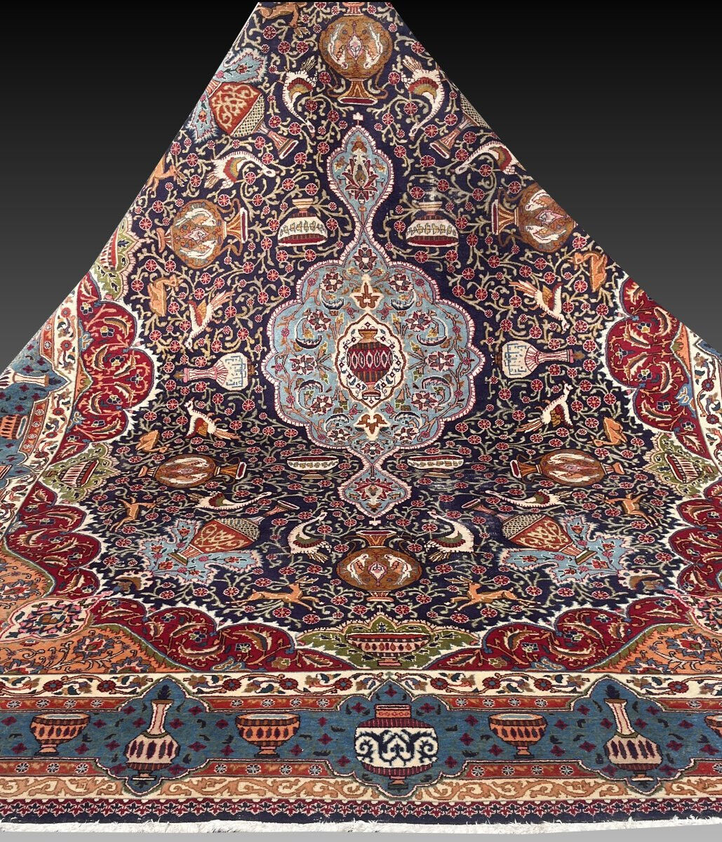 Large Persian Oriental carpet Kāshmar Iran: 380 X 290 cm - Galerie Sardje