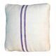 Set of 2 Mid-Century cushions in blue and ivory striped linen, 45.7 cm