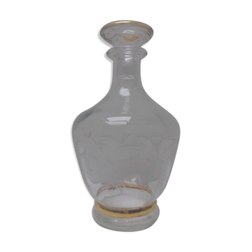 Carafe verre doré et gravé