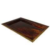 Hollywood regency brass and tortoiseshell lucite tray, Italy 1970s