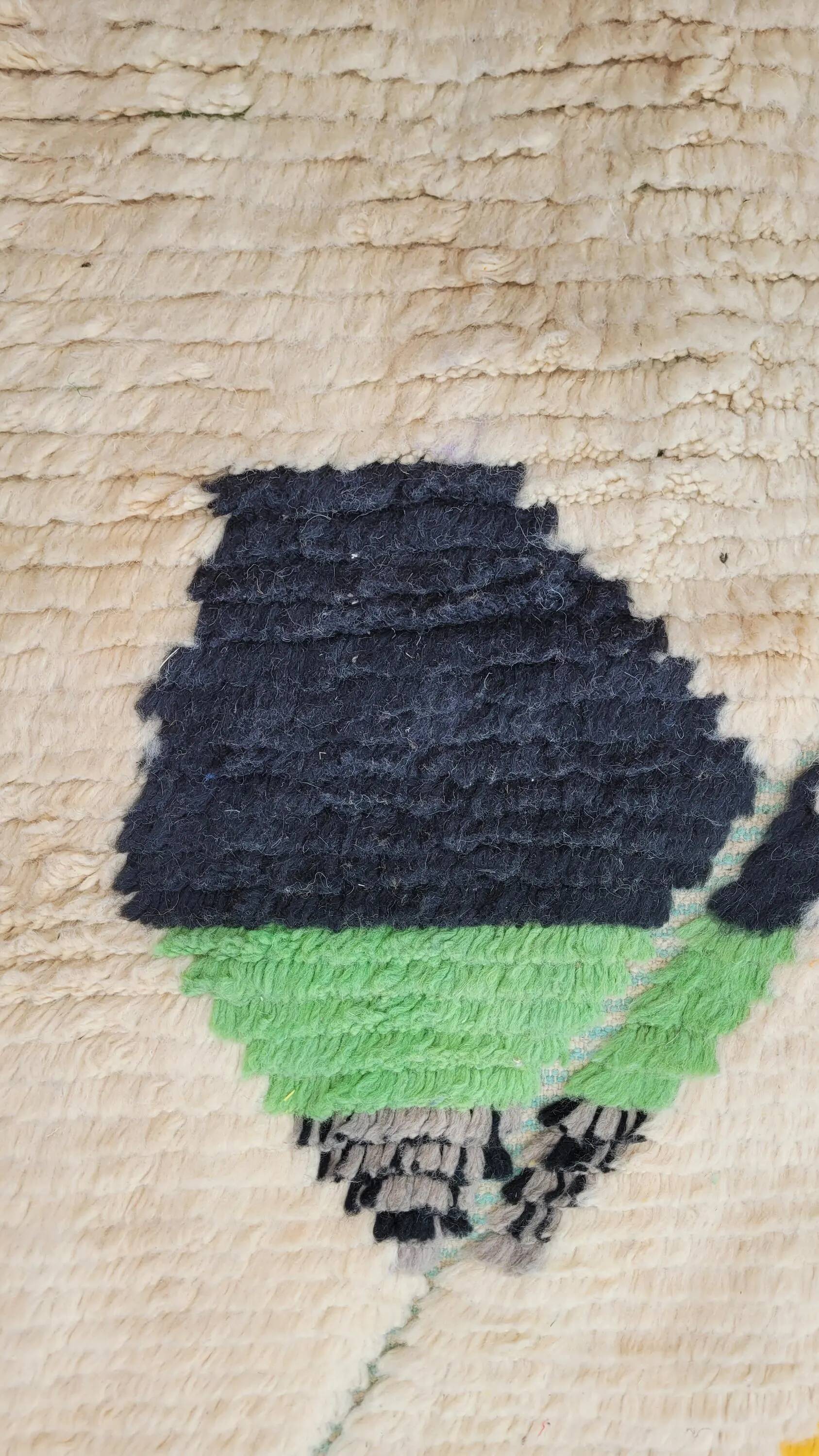 Handmade natural Berber rug 2.5x1.5 m