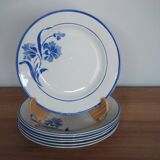 6 assiettes plates gien Albéric