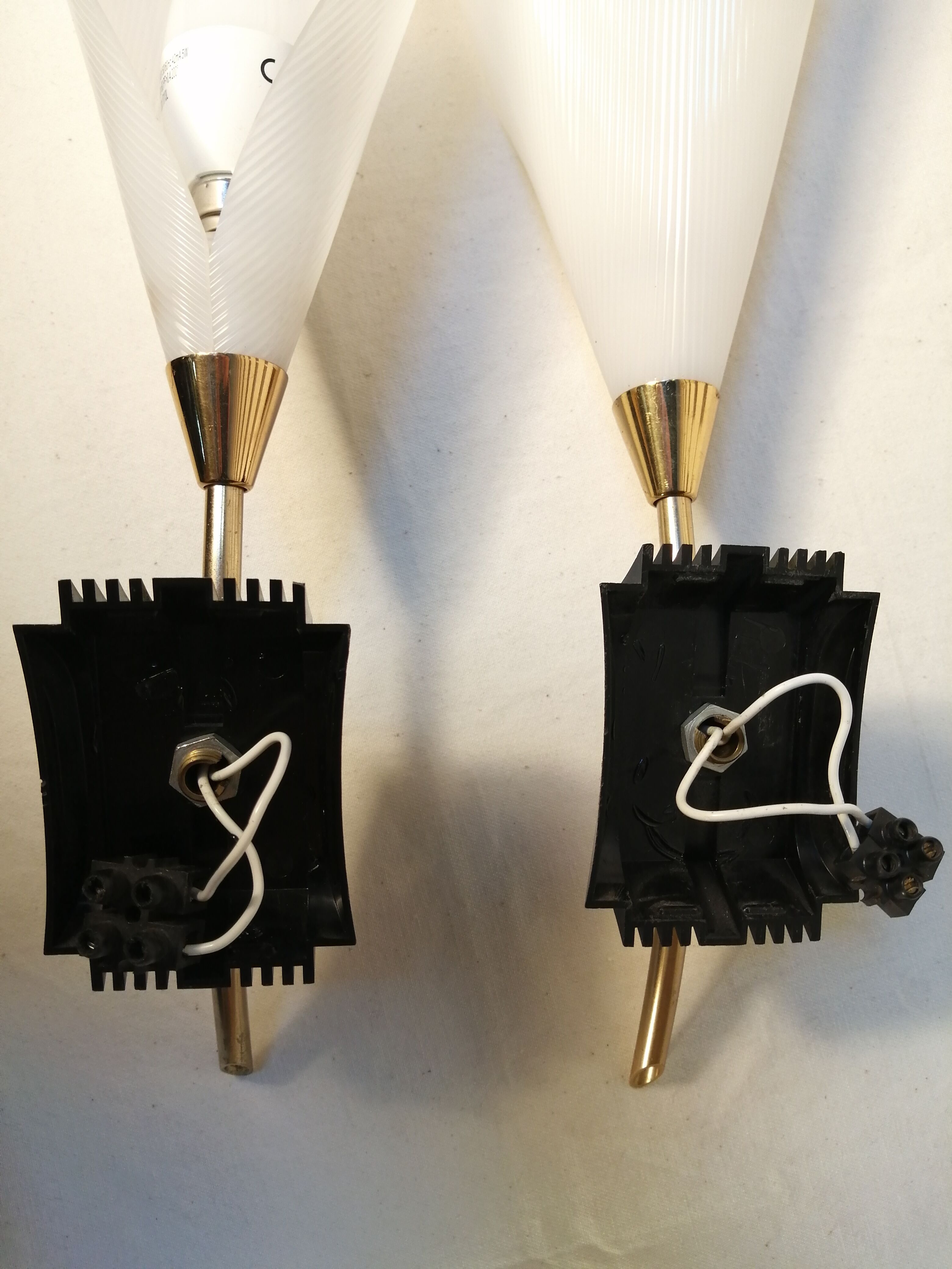 Duo wall lamps vintage tulip - 50s