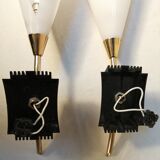 Duo wall lamps vintage tulip - 50s