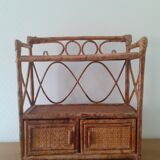 Rattan wall shelf