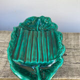 Vallauris dish in vintage asparagus green ceramic slip