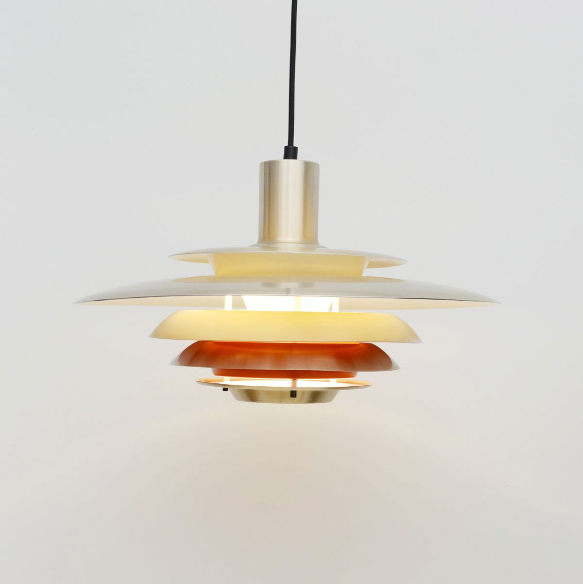 Mid century gold pendant lamp, Denmark 1960s