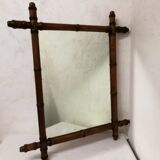 Miroir en bois imitation bambou