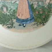 Plat a tarte en faience de sarreguemines modele obernai