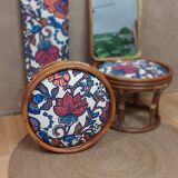 Pair of rattan stools