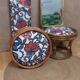 Pair of rattan stools