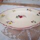 Oval dish, ravine Digoin Sarreguemines model Agreste deep red edar floral decoration