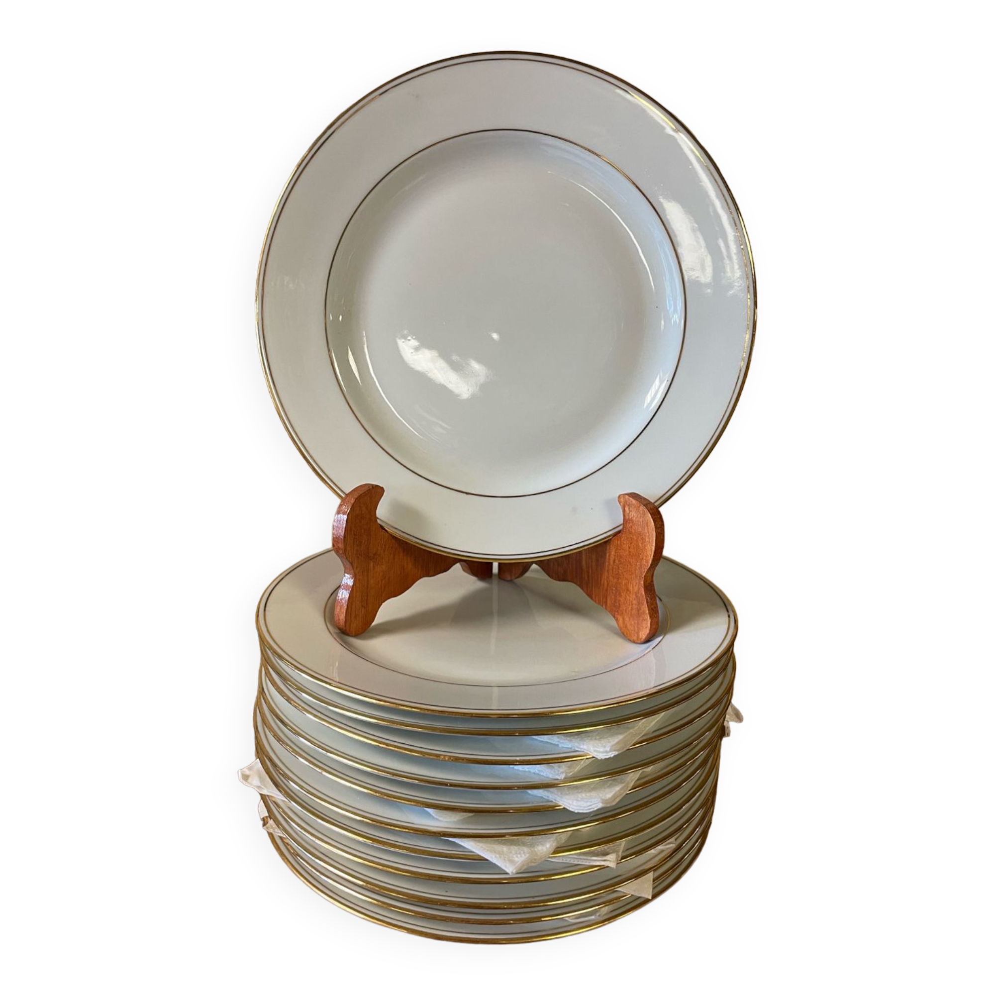 12 porcelain plate Limoges design Bernardaud