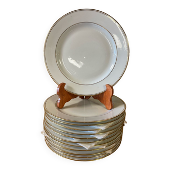 12 porcelain plate Limoges design Bernardaud