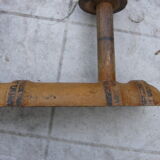 Rustic wooden coat rack turned in imitation of bamboo 1900 4 hooks