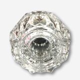 Transparent crystal vase deco relief 13 cm