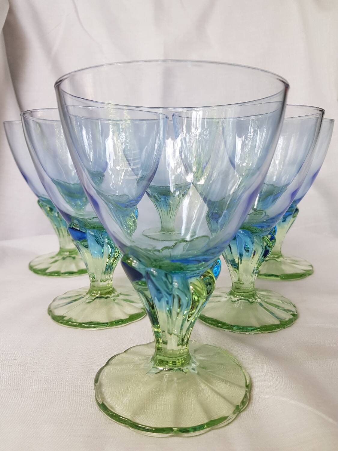 Set de 6 grands verres à eau Bormioli Rocco Bahia bleu vert