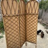 Rattan and bamboo screen