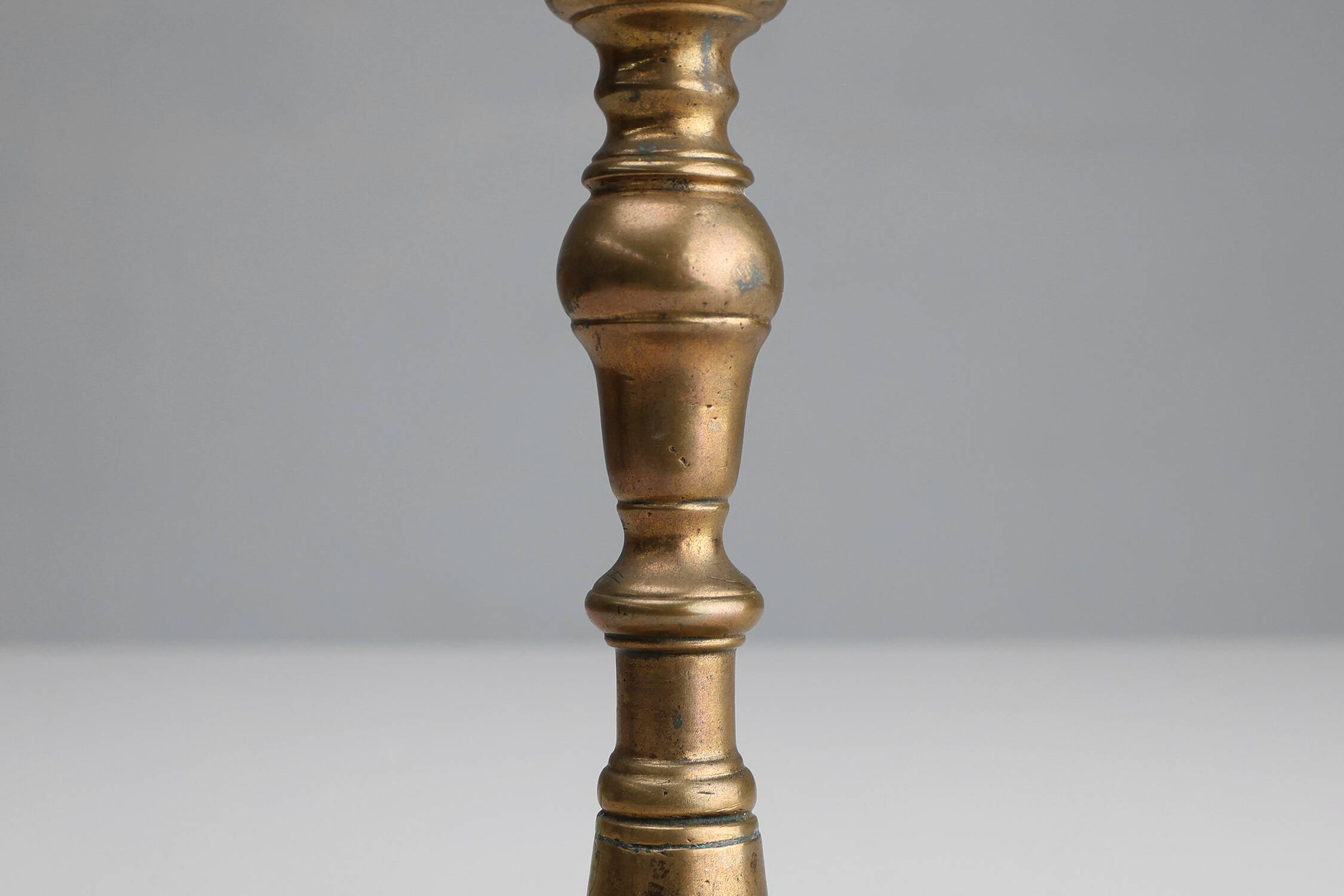 Antique French early 17th century haute epoque copper candlestick