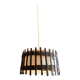 Wood and burlap pendant light, 1970