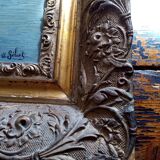 Oil on panel signed ED Géliot - 23 x 33 cm - boat in Brittany