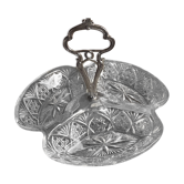 Aperitif dish or appetizer in vintage chiseled glass